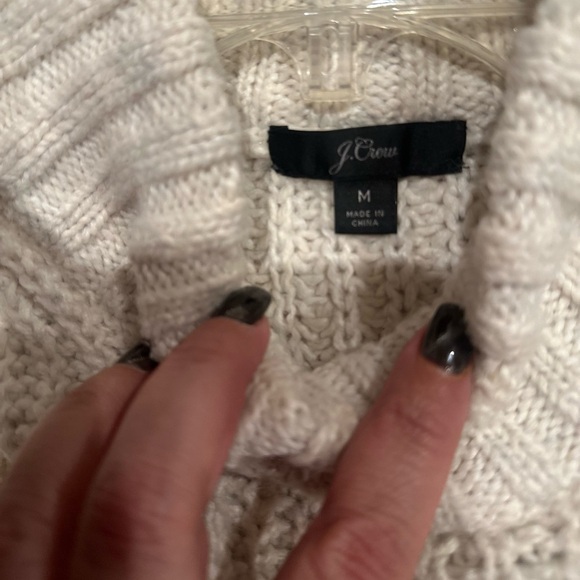 Women’s J. CREW Cream Chunky Knit Mock Knit Sweater. Size M. - Picture 6 of 6